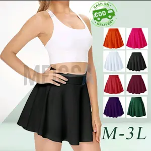 rok mini sport tennis olahraga wanita Elastic Waist