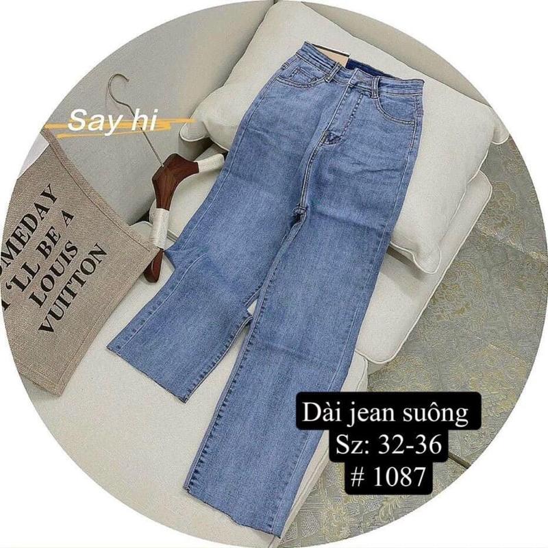 Quần Jean Suông Co Giãn 1087 Lưng Cao Bigsize Có Túi Menswear Ong.