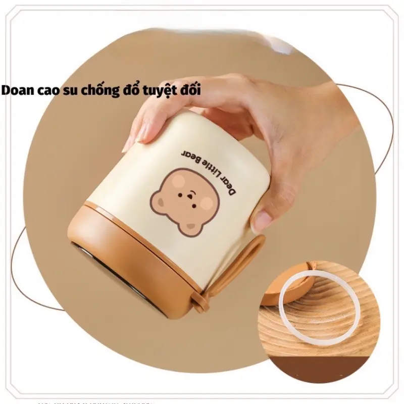 Bình  ủ cháo giữ nhiệt hình gấu ( loại có túi và không túi) 4