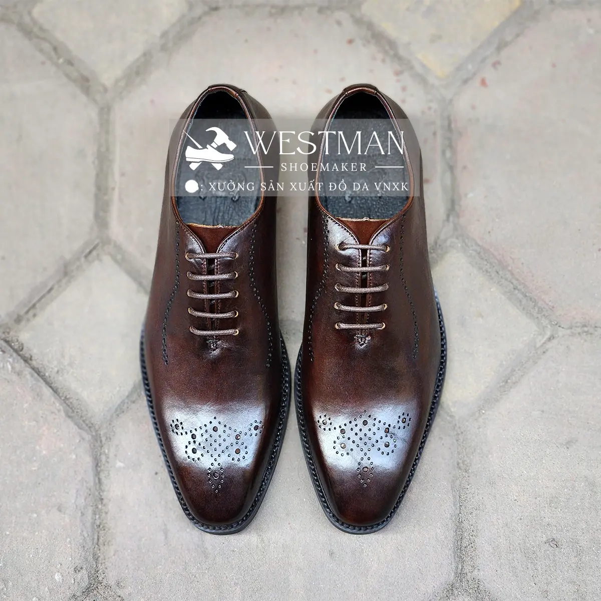 Giày Nam Da Bò Oxford Wholecut Brogues W0020DN Handmade