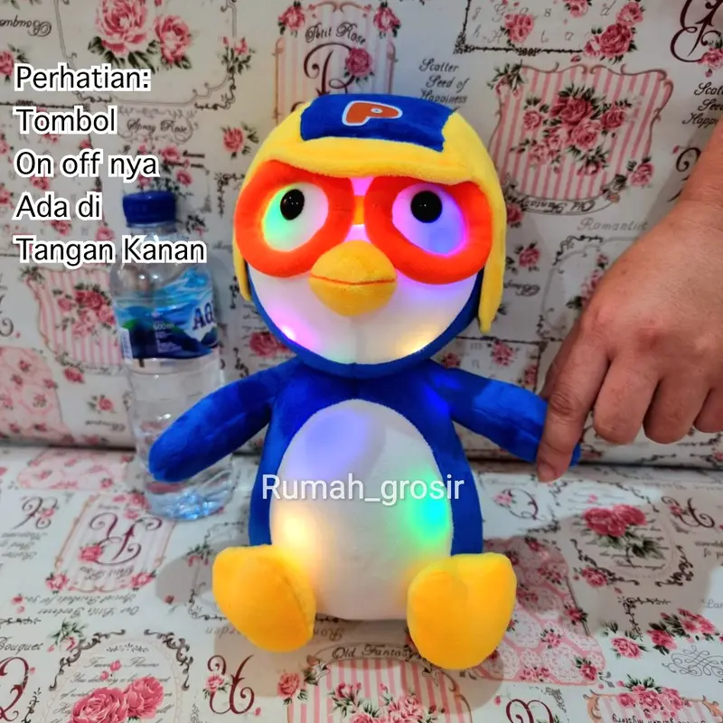 Boneka Pororo the Little Penguin LED Lampu Bubble Dolls Loopy Pororo Guling Pororo 3