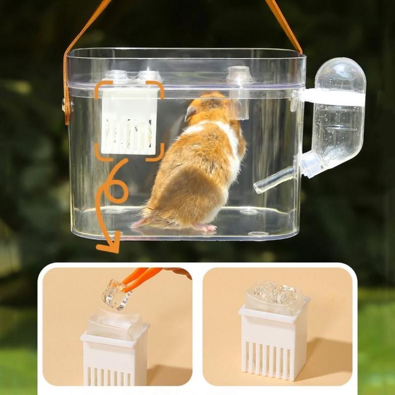 Product Introduction of New Transparent Hamster Cage with Handle Portable Durable Hamster Carrying Box Plastic Sturdy Hamster Outdoor Carrier Cage 11