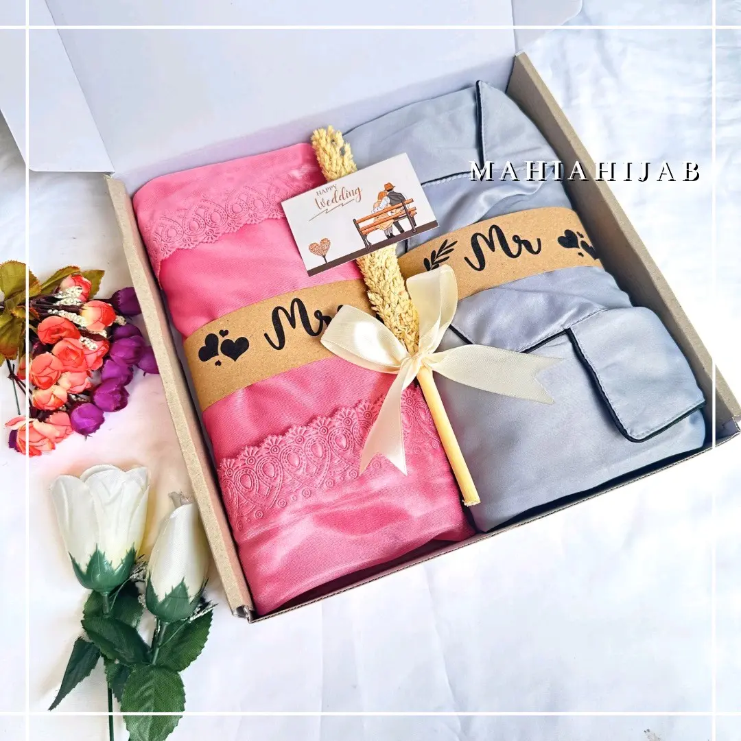 Hampers Lingerie Kimono Set 2in1 / Kado Pernikahan dan Seserahan / Hampers Wedding / Baju Tidur Set Lingerie Satin