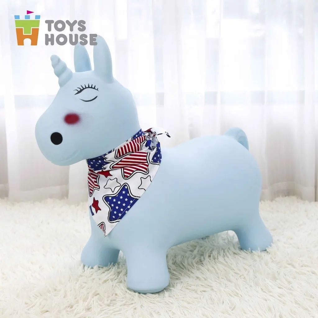 Thú nhún bơm hơi Toyshouse (kèm bơm)- Đồ chơi vận động cho bé từ 8 tháng Cao Su