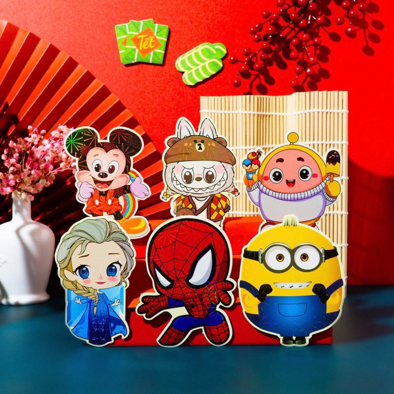Xấp 10 bao lì xì CHIBI mẫu hoạt hình được chọn mẫu