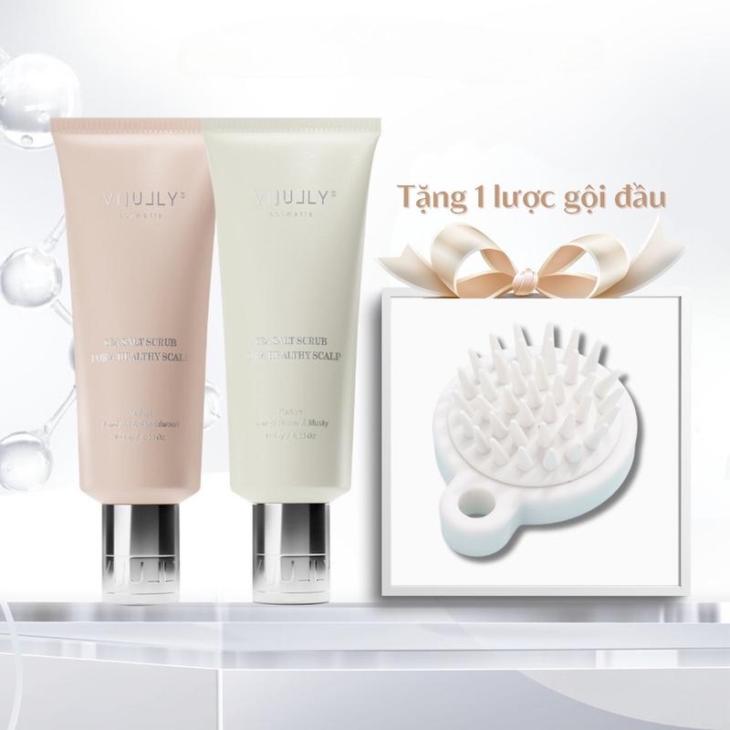 Muối Tẩy Tế Bào Chết Da Đầu VI JULLY Tặng Lược gội đầu