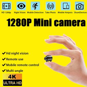 1280P Professional thief detection mini Smart Camera Hidden cctv Camera 180°panoramic voice Infrared Security Camera night vision Mobile hidden camera connect to phone mini spy mini camera package set Card Lens Sd Monitor Remote Installation Plug Recordin