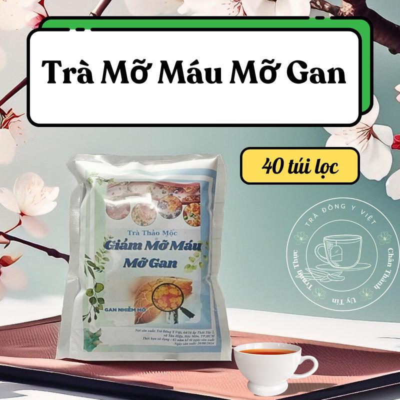 Trà Mỡ Máu Mỡ Gan 40 túi lọc Trà tự nhiên không đường không hoá chất không dùng hương liêu túi lọc nước trà Dong Y Viet Tea Chè