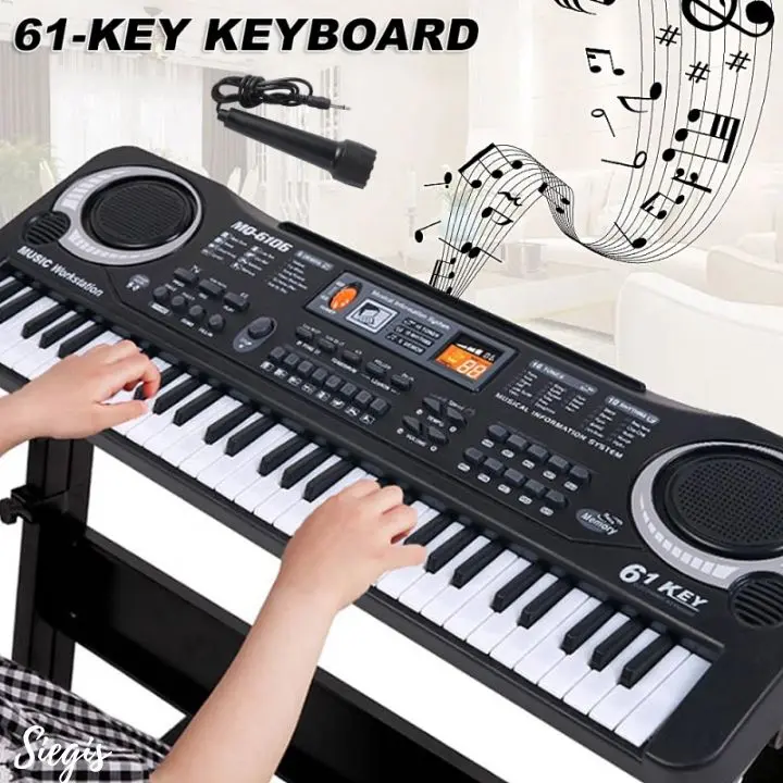 Đàn organ, đàn piano 61 phím cho bé - tặng kèm mic hát karaoke siêu cute sử dụng pin hoặc cắm điện trực tiếp Kem Đồ Chơi đồ  chơi