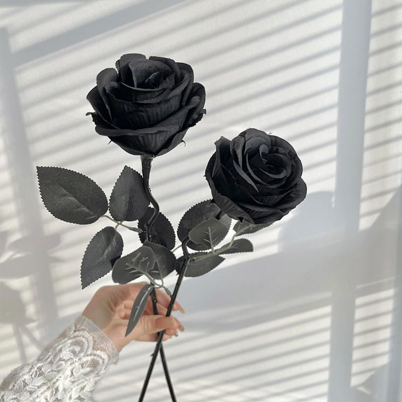 Product Introduction of 3/5 PCS Artificial Rose Big Bouquet Elegant Unique Coffee Color Black Wedding Decor Romantic Valentine's Day Present Bouquet 22