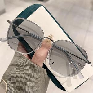 Anti Blue Myopia Women Photochromic  Glasses Blocking 0~400 Graded Eyeglasses for Men Korean Fashion Metal Frame Eyewear for Nearsighted