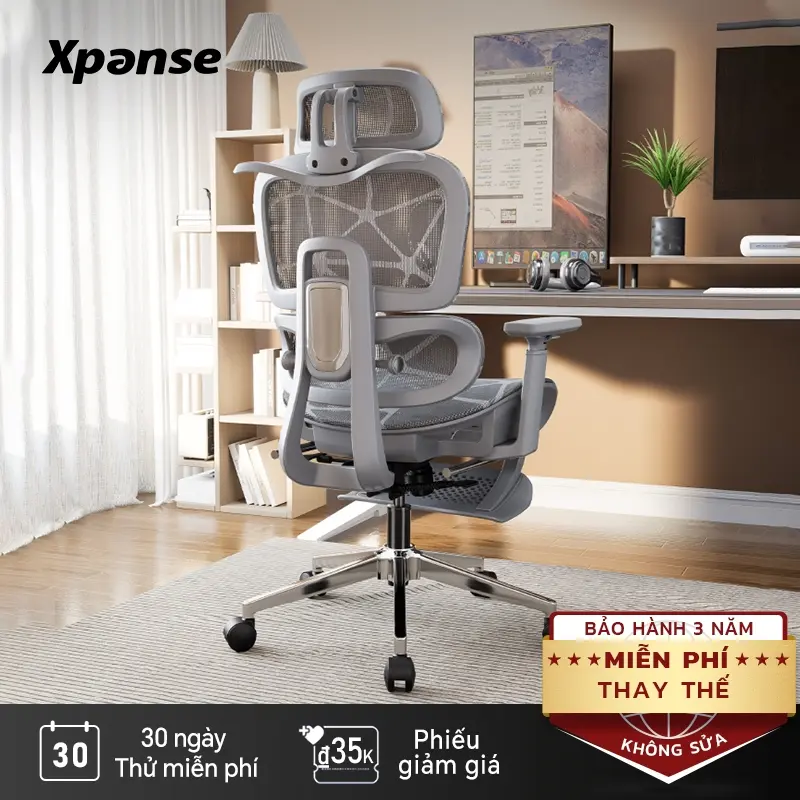 【Xpanse LS900】ghế công thái học Nâng cấp chân thép, chịu tải 280KG, đệm ngồi có thể điều chỉnh ghế văn phòng
