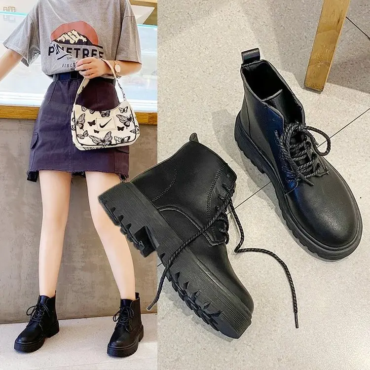 Martin boots flat bottomed boots women's thick bottom boots