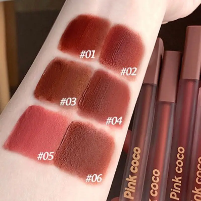 Son kem PINK COCO vuông dài nắp đỏ CÓ ẢNH THẬT SHOP CHỤP dưỡng ẩm mềm mịn môi hiệu ứng lì thiết kế xinh xắn chính hãng 3