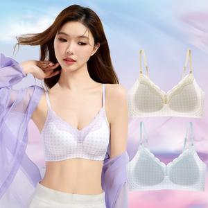 Đồ Lót Nữ, Chất Liệu Lụa Lạnh Thiết Kế Không Đường May Gợi Cảm, Kiểu Nâng Ngực, Thích Hợp Cho Ngực Nhỏ, Bộ Sưu Tập Ngực Bên Hông, Áo Ngực Không Dây, Hỗ Trợ Mềm Mại, Thích Hợp Cho Ngực Lớn, Thiết Kế Chữ V, Lưng Đẹp, Áo Ngực Ngoại Cỡ, Phong Cách Ngọt Ngào