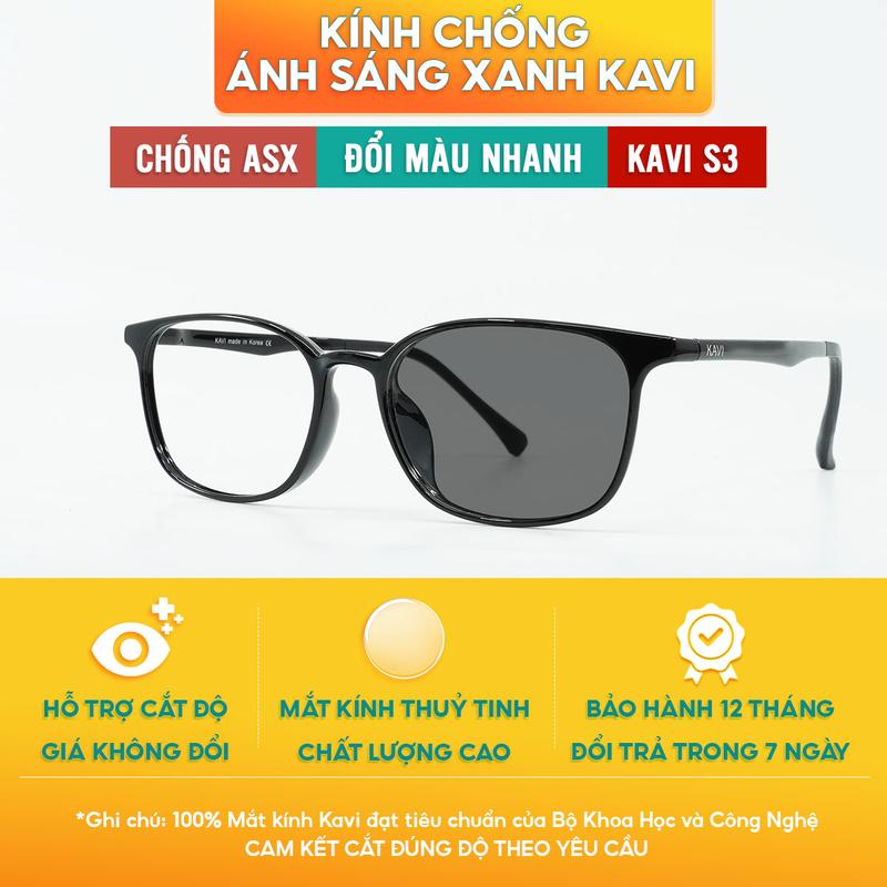 Kính Đổi Màu Nhanh khi ra nắng và chống ánh sáng xanh Hàn Quốc KAVI S3 - Gọng nhựa dẻo Ultem siêu bền nhẹ