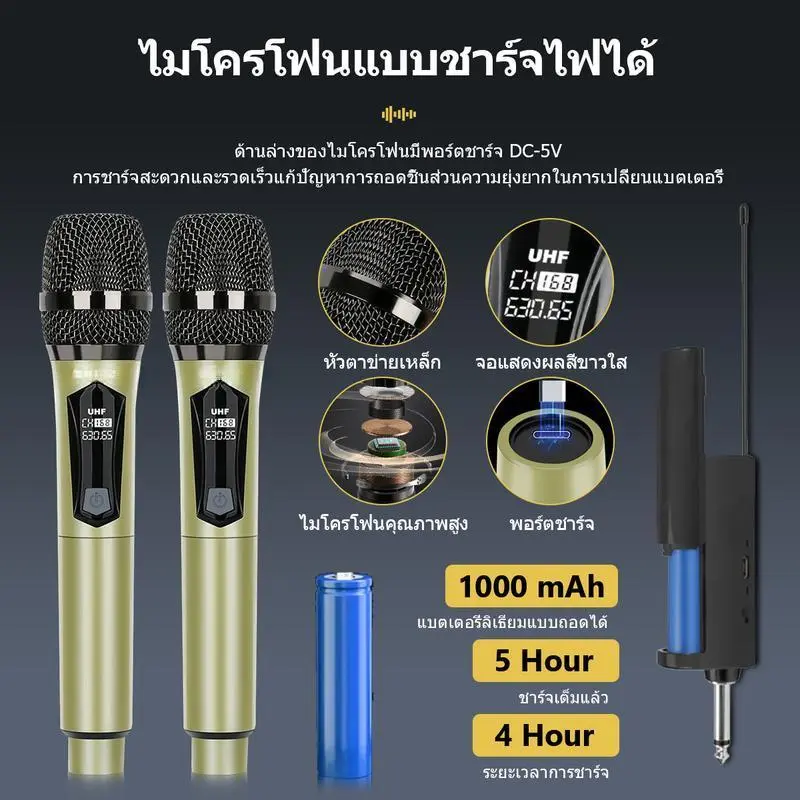 SHURE302 ไมโครโฟนไร้สาย UHF 800MHZ ไมค์โครโฟน ไมโครโฟนมือถือ ชาร์จใหม่ได้ ไมโครโฟนไร้สาย ไมค์ลอยแบบพกพา ไมโคร ไมค์  blue