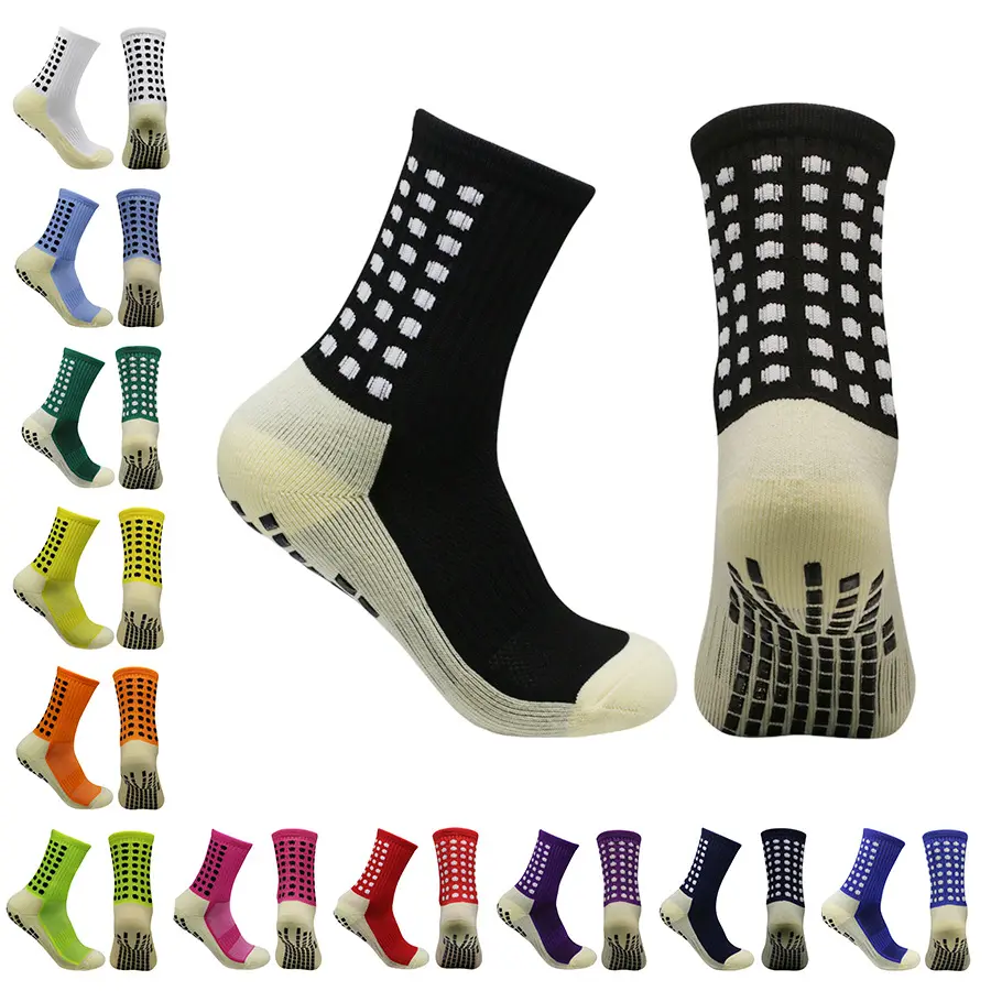 Temu Shein Meike Duo Neymar Jr Sock Red Cross border Hot Selling Thick Towel Bottom Anti odor Adhesive Anti slip Football Socks Yoga Socks