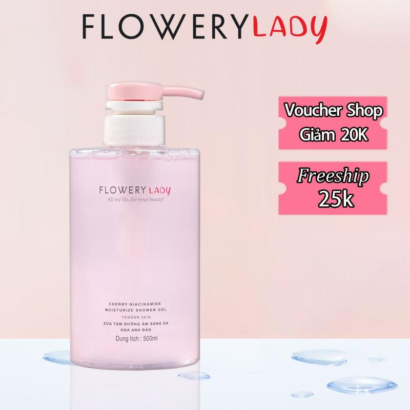 Sữa tắm Niacinamide hương Hoa Anh Đào Flowery LADY 500ml