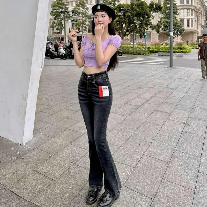 Quần Jeans Nữ Lưng Cao  Nâng Mông Che Khuyết Điểm 1