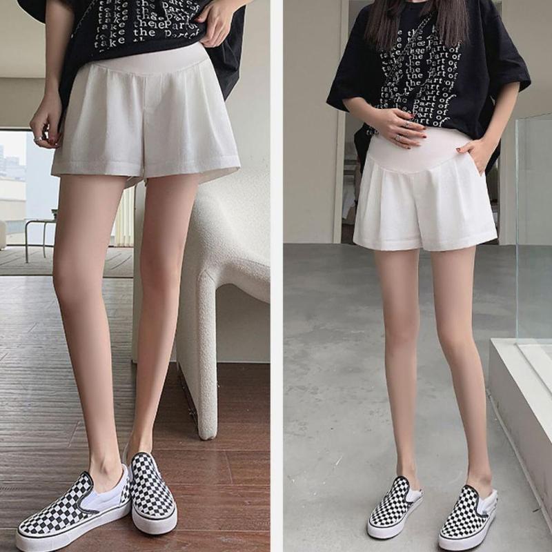 Summer Thin Maternity Shorts For Outer Wear Plus Size Pregnancy Belly Support Casual Loose Wide Leg Cloud Three-point Pants 7