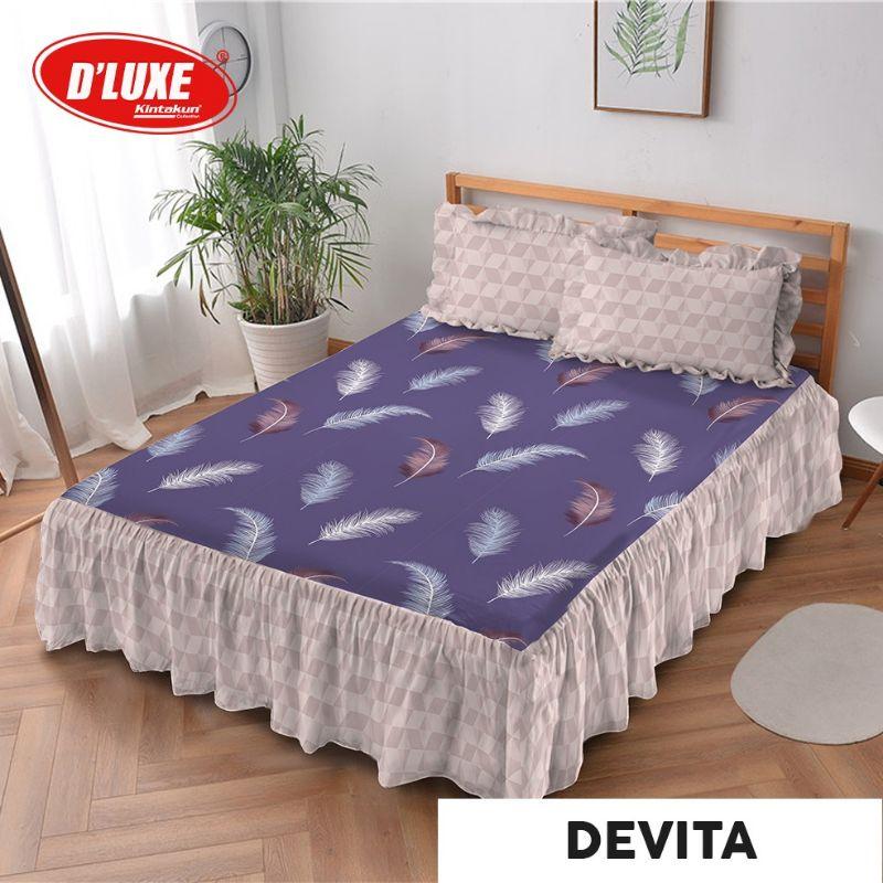 SPREI DELUXE RUMBAI 180X200 BANTAL 2 GULING 2 3