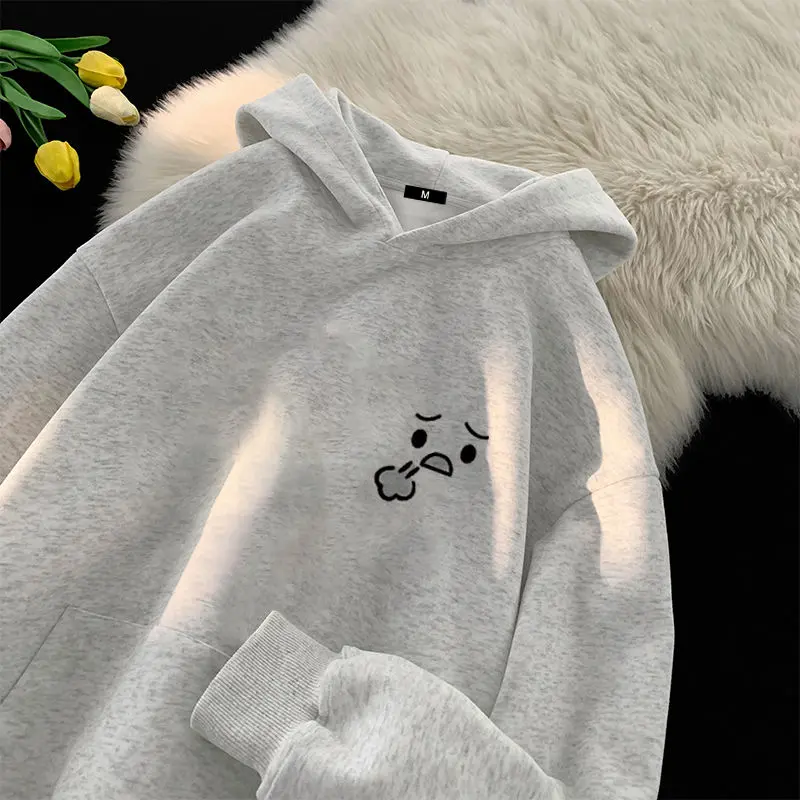 Áo Hoodie nỉ có mũ, áo Hoodie Nam Nữ Unisex form rộng ấm áp Phong cách Phong cách Hàn Quốc-0377 Top Women