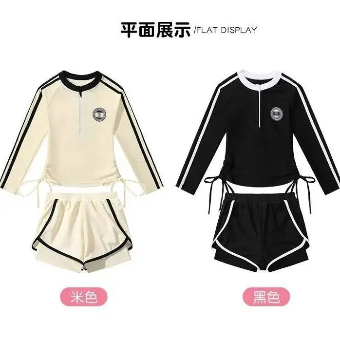 Đồ Bơi Trẻ Em Bé Gái, Bộ Sưu Tập 2025, Thiết Kế Xẻ Tà, Chống Nắng, Dành Cho Trẻ Trung Và Lớn, Hàng Mới Về, Dài Tay, Thích Hợp Cho Học Sinh Bé Gái, Trang Phục Tập Luyện Chuyên Nghiệp 5