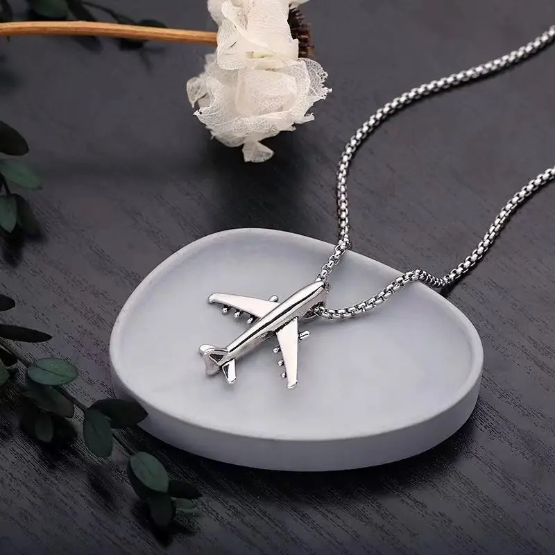 Children's Necklace Boy Personalized Hip Hop Aircraft Hiphop All-Match Student Pendant Trend Female Fashion Ornament