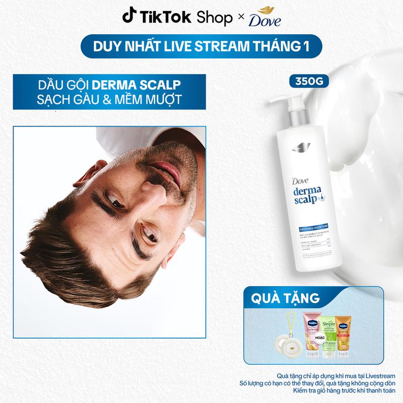   1  Dầu Gội Sạch Gàu & Tóc Mềm Mượt Dove Derma Soothing Mới 350G' 
