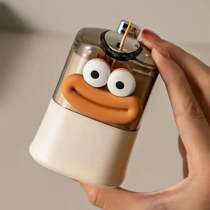 Creative Toothpick Holder Dispenser, 1 Count Cute Cartoon Toothpicks Container, Pop-Up Automatic Toothpick Dispenser for Kitchen Restaurant, Bottles 4
