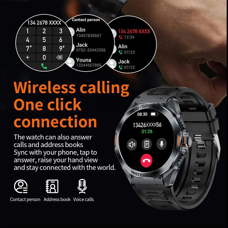 Multifunctional Smart Watch, Fashion Digital Watch with Phone Call & Multi-sports Modes, Sports Watch for Women & Men, Wearable 7