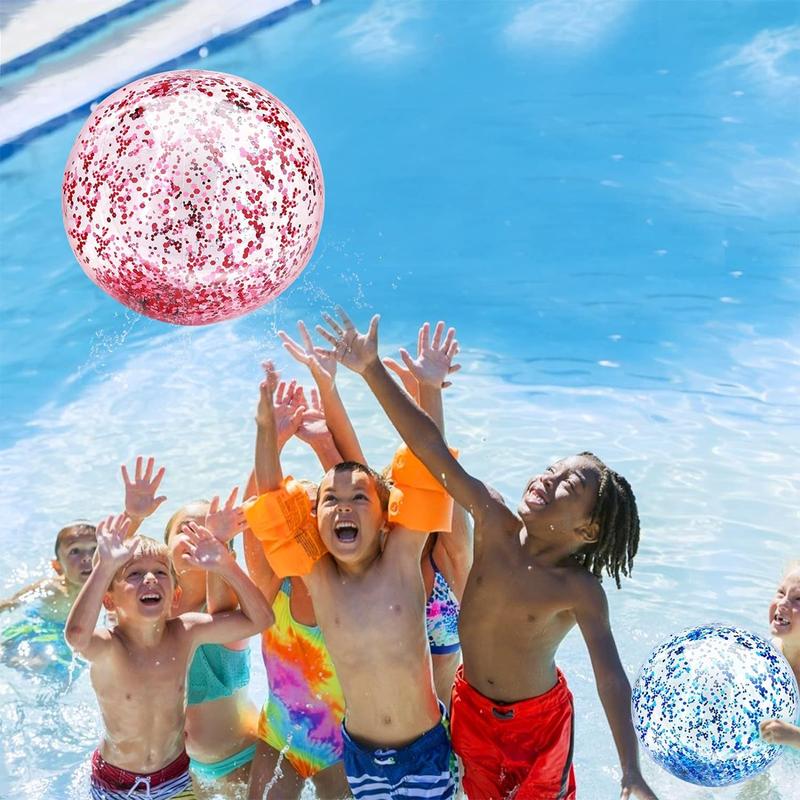 Product Introduction of 40cm Transparent Sequins Beach Ball Thick Material Inflation Balloon Water Float Swimming Pool Playing Water Toy Ball 13