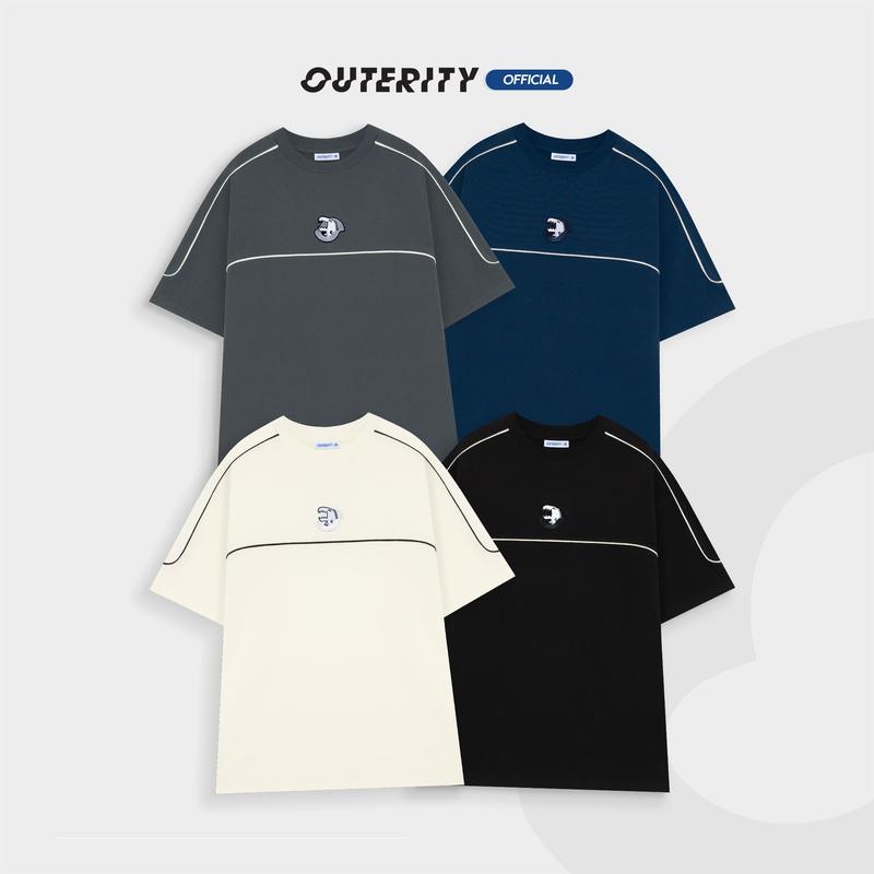 Áo thun Outerity - Dino Line Tee Unisex Nam Nữ Localbrand Top Cổ Tròn Cotton Women