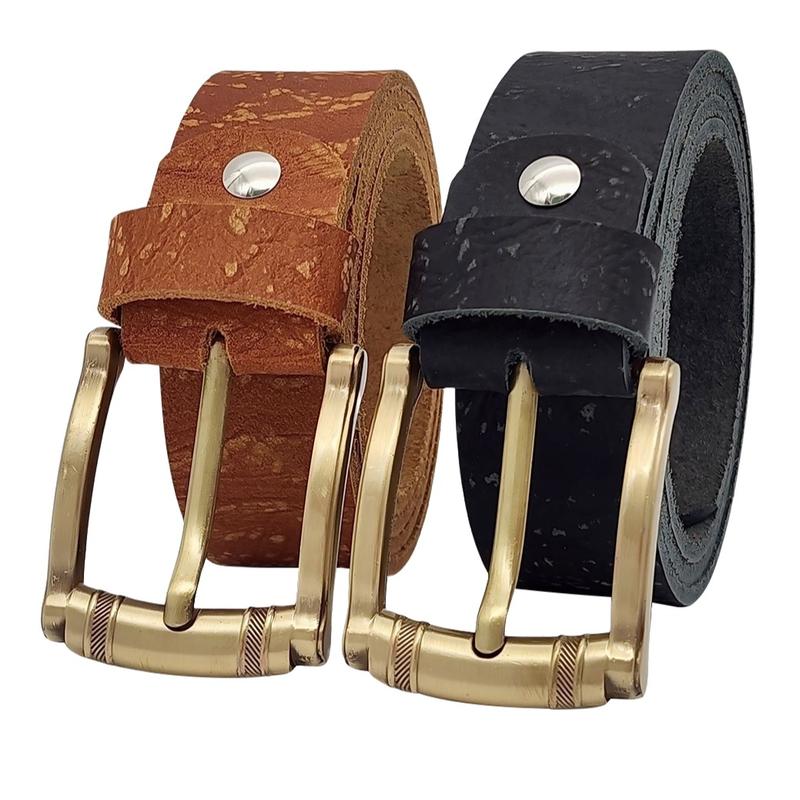 Thắt lưng nam da bò thô DHM-524 | Đầu khoá hợp kim mạ đồng nam tính | Bảo hành 12 tháng