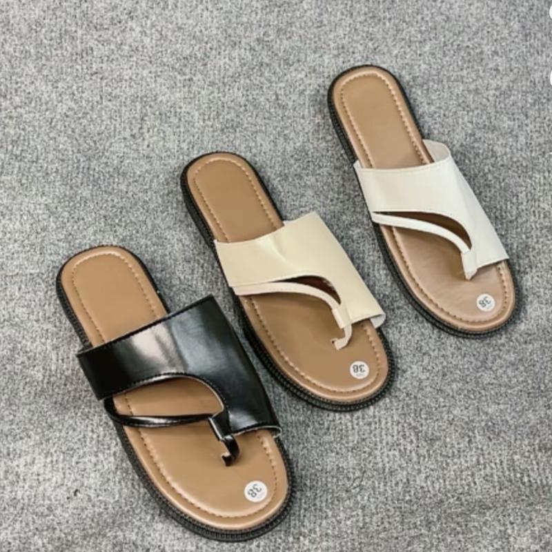 Dép nữ đế thấp quai da mềm xỏ ngón VH17 mềm êm chân