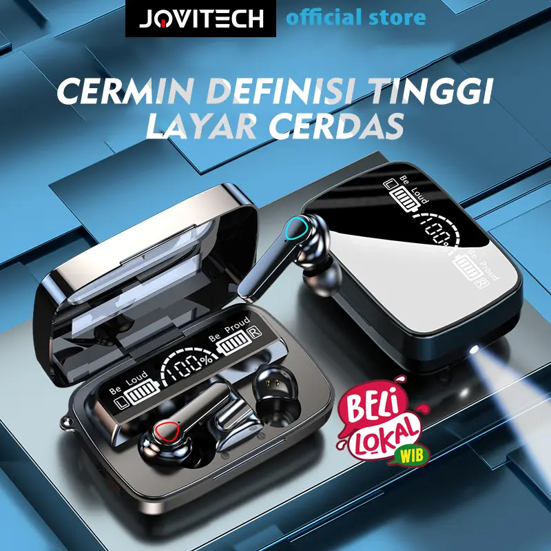 【COD】Jovitech TWS EP20 Earphone Headset Bluetooth Wireless Powerbank Flashlight LED Battery 0