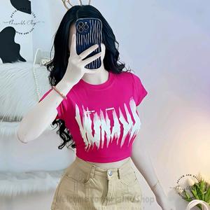 Áo Thun Croptop Borip Ôm Body Nữ Form Basi In Hình Chữ To Vasnava, Kích Cở S M L, Áo Croptop Ôm Body Nữ Áo Kiểu Xinh Đẹp In Hình Độc Lạ Đi Biển Đang Hot 2025 Mặc Hè Mặc Nhà Mặc Đi Chơi Thoải Mái Có Bigsize Đến 65kg