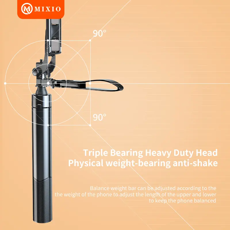 MIXIO A61L 170CM Tongsis Tripod Bluetooth Remote Selfie Stick Hand stabilizer Aluminium untuk Hp Kamera DSLR tongsis 4in1 5