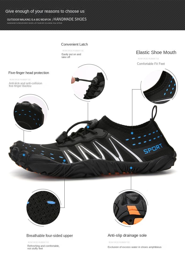 Product Introduction of Wading Shoes Quick-drying Water Shoes Five-Finger Swimming Shoes Men Women Outdoor Sneaker Casual Beach Shoes 1