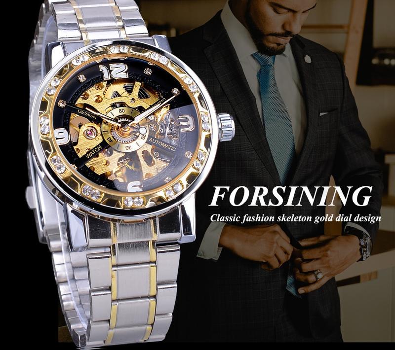 Product Introduction of Men's mechanical watches New Fashion Classic Hollow Rhinestone Manual Manipulator Men's Watch 16