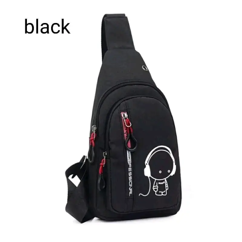 {BRANDS}Waist Bag Casual Simple Shoulder Bag Pria Elegant Pinggang Cuci Kering Black multifungsi obn hijau canvas  sling  bag Hitam tas dada 0