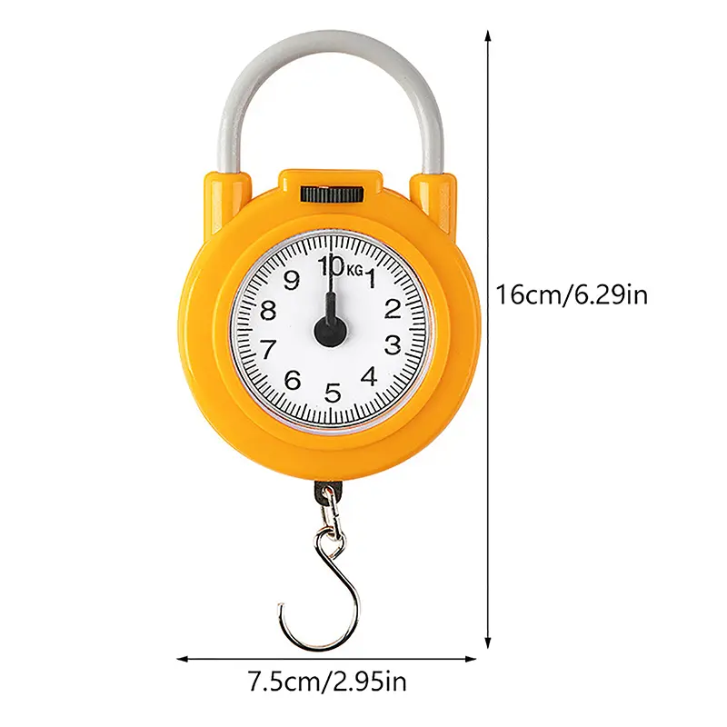 Cân Treo Cơ Học Cầm Tay, 10Kg, Cho Hành Lý Cá, Nhà Bếp, Độ Chính Xác Cao, Kỹ Thuật Số, Cầm Tay, Lò Xo 8