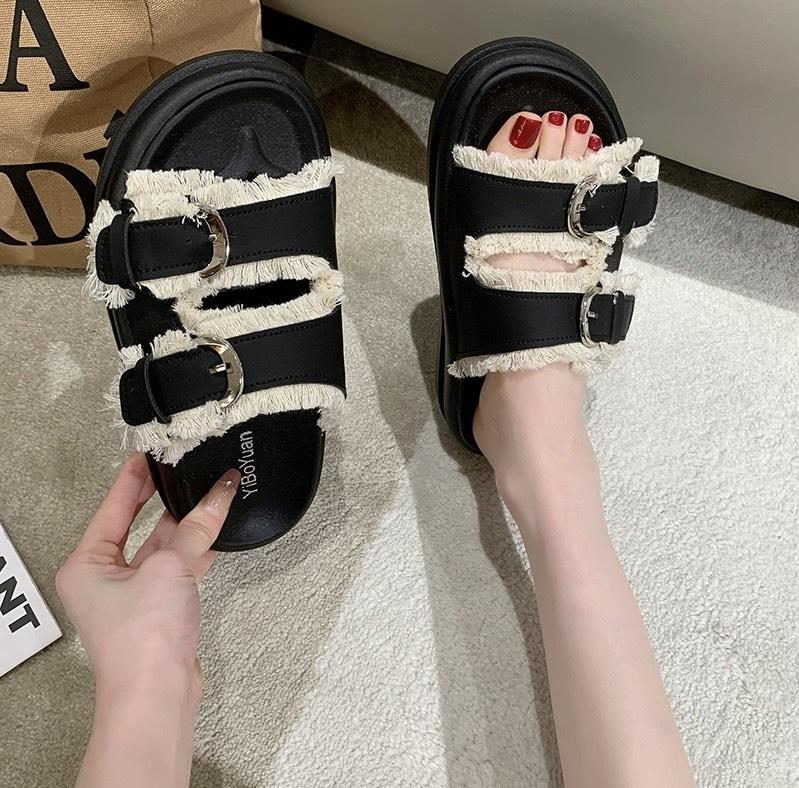 "Dép quai ngang tua rua YIBO siêu nhẹ Đón nhận sự thoải mái và phong cách cùng " FULLBOX-LAOỊ ĐẸP DéP GiàY Nữ Shoes Nhung Đồng 6