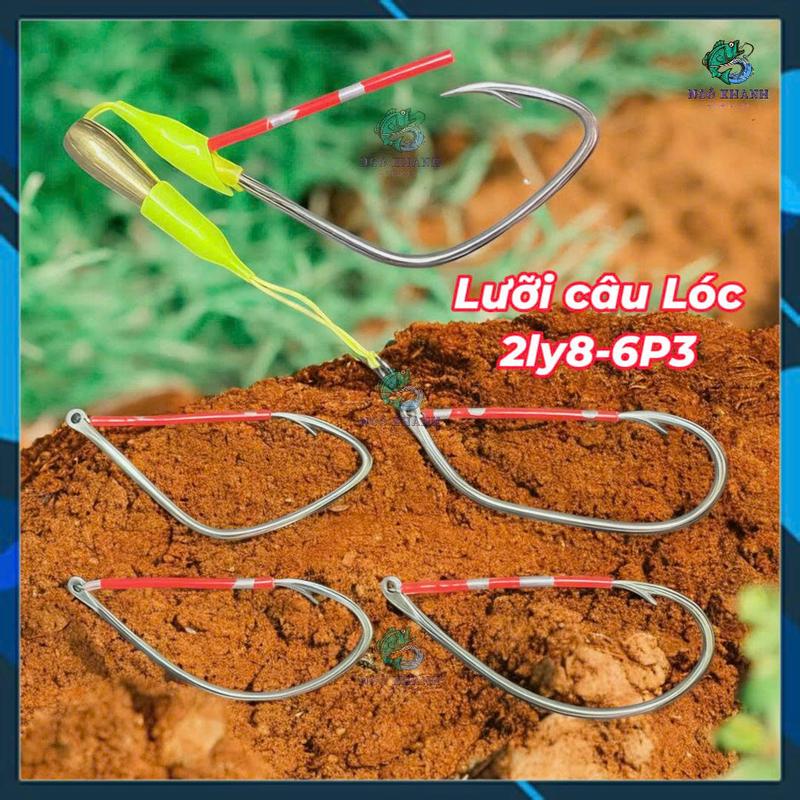  Lưỡi câu cá lóc siêu bén thép trắng không rỉ 2ly8 6p3 song nòng điện Đi Câu Bắt Cá Fishing 