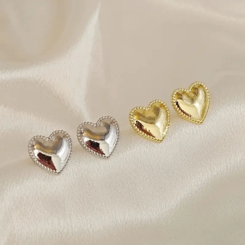 Korean Geometric Stud Earrings Heart Earrings Lady Student Party Date Ear Accessories #earringstyle #earring