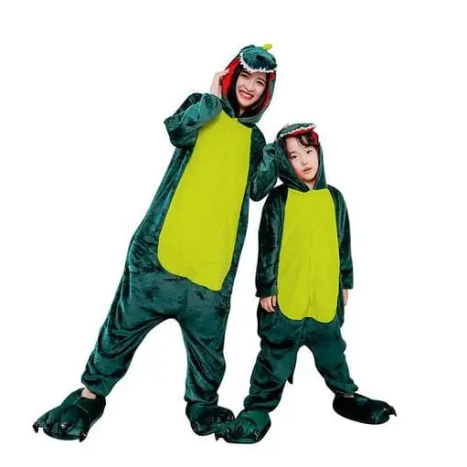 Bộ đồ Thú Khủng Long Xanh cho bé chất lông ấm áp - Size S, M, L, XL, 100, 110, 120, 130, 140