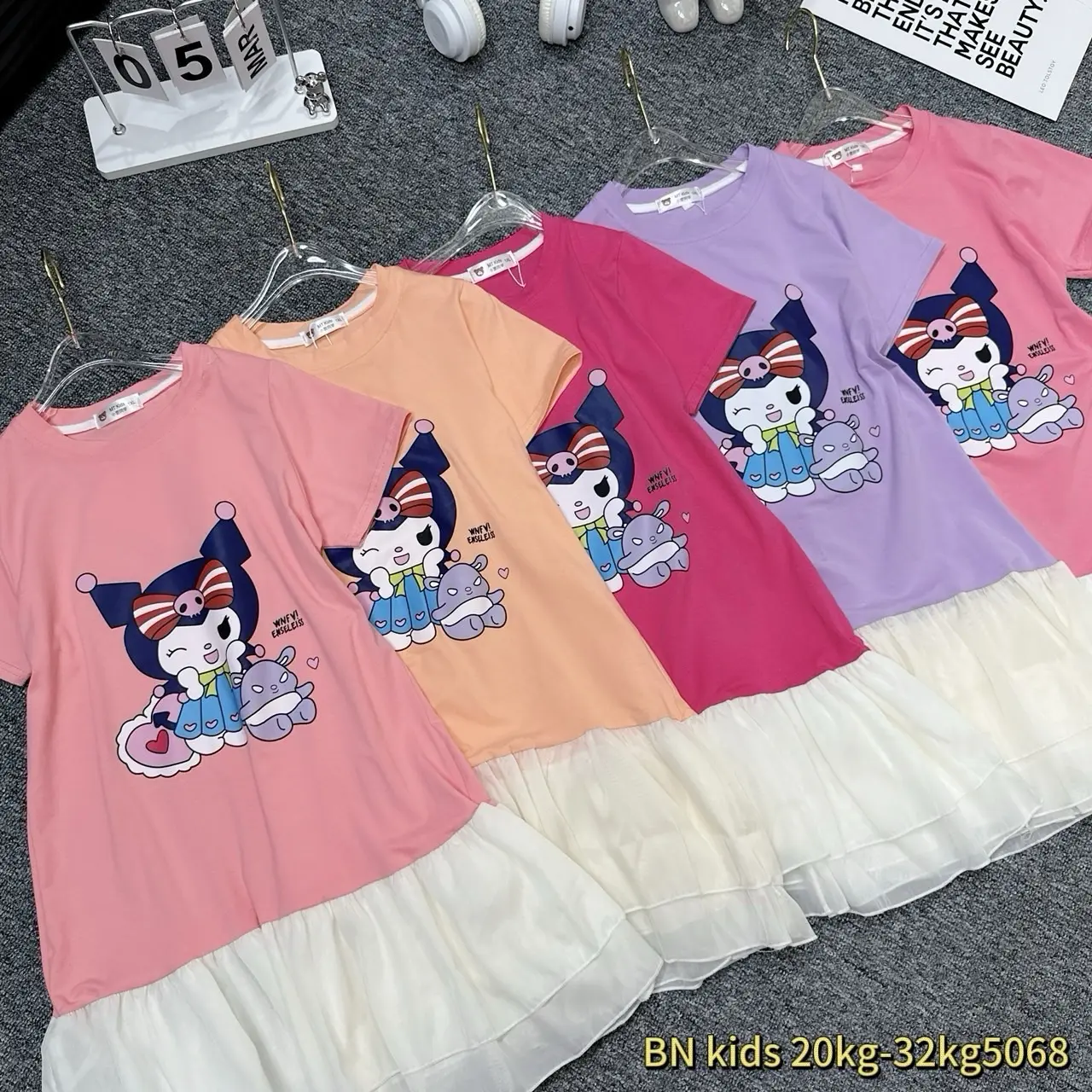 Váy suông kuromi chân bánh bèo size 20-40kg