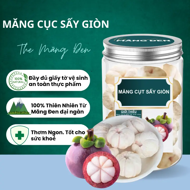 Măng Cụt Sấy Giòn Thăng Hoa Không Đường Nguyên Chất 100g The Măng Đen Đặc Sản Măng Đen Kon Tum