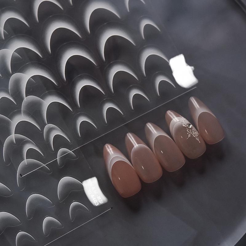 Hình dán 1 stick fen dặm màu trắng  lụa loại đẹp , phụ kiện làm nail nữ 4